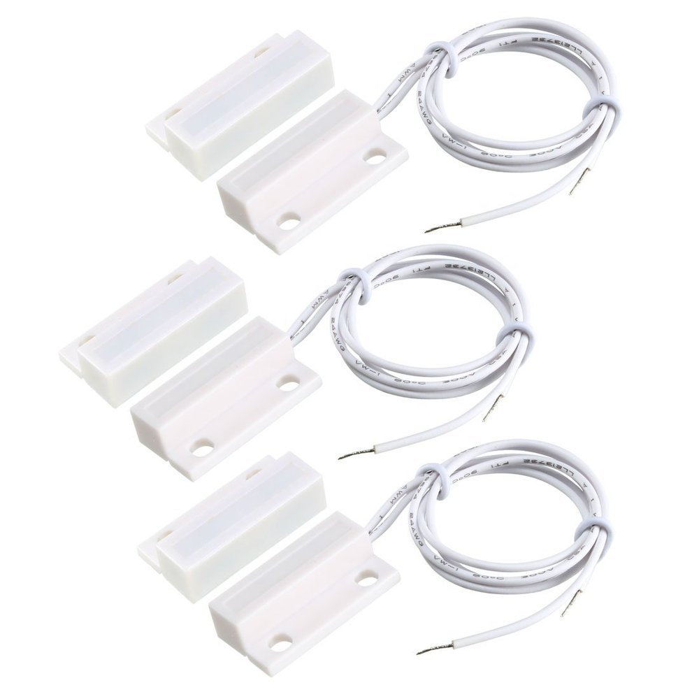 uxcell 30pcs MC-38 Surface Mount Wired NC Door Sensor Alarm Magnetic Reed Switch White