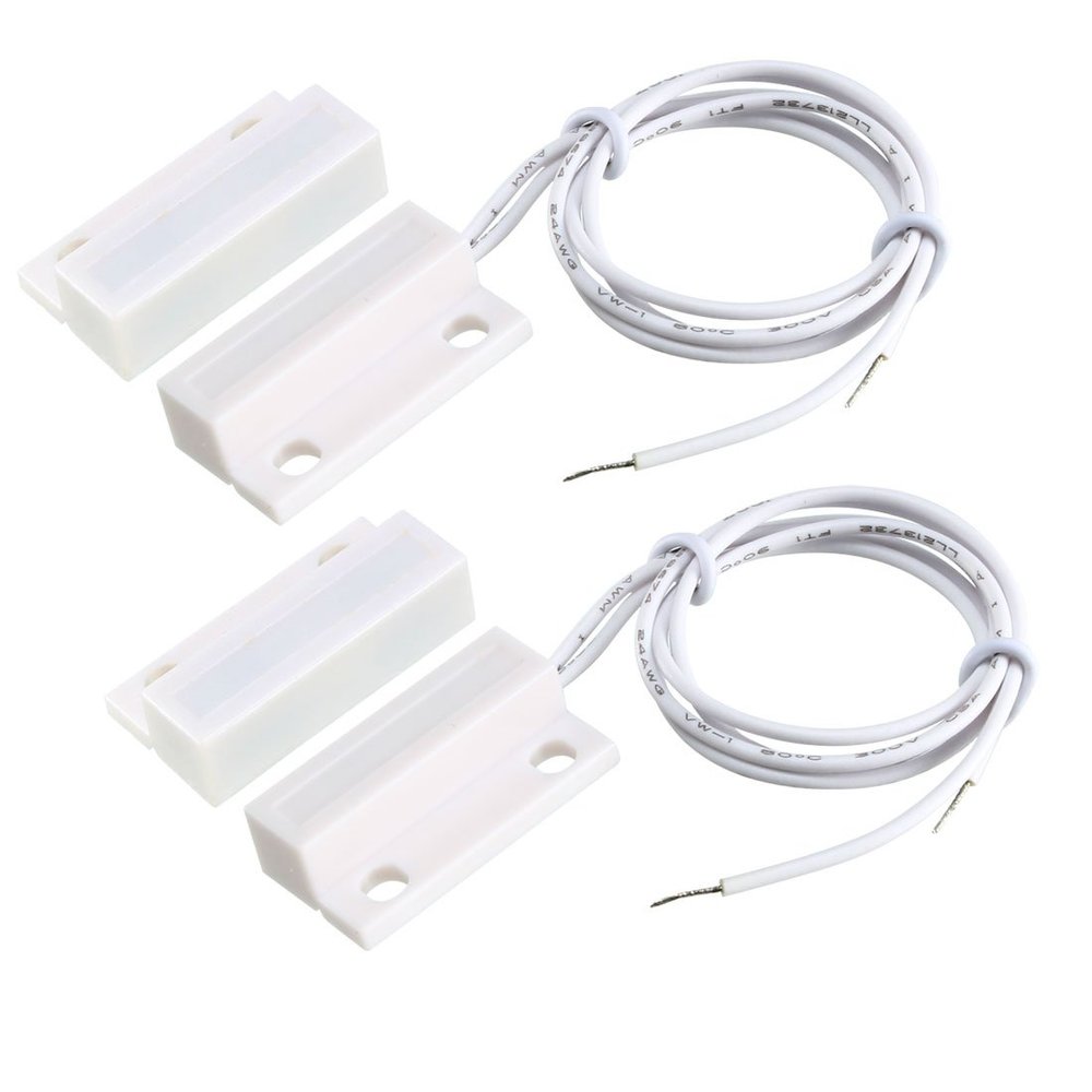 uxcell MC-38 Surface Mount Wired NC Door Sensor Alarm Magnetic Reed Switch White 2pcs