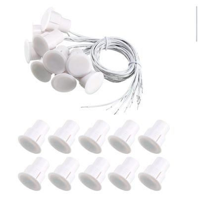 uxcell N.C. Recessed Wired Security Window Door Contact Sensor Alarm Magnetic Reed Switch White RC-36 10pcs