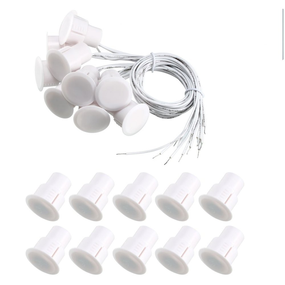 uxcell N.C. Recessed Wired Security Window Door Contact Sensor Alarm Magnetic Reed Switch White RC-36 10pcs