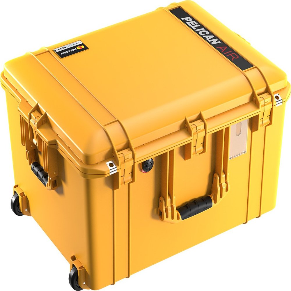 Pelican Yellow 1637 with Foam Air case. Comes with Wheels.