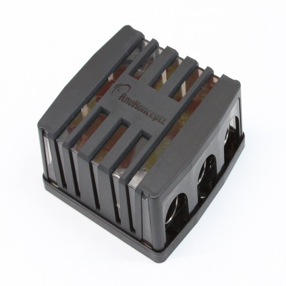 KnuKonceptz KNF-60 2 Way 0 Gauge Power and Ground Distribution Block 0/4 Gauge Out