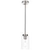 VINLUZ One Light Chandeliers Modern Clear Glass Pendant Lighting Brushed Nickel Dining Room Lighting Fixtures Hanging Contemporary Lamp Semi Flush Mount Ceiling Lights view 1