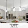VINLUZ One Light Chandeliers Modern Clear Glass Pendant Lighting Brushed Nickel Dining Room Lighting Fixtures Hanging Contemporary Lamp Semi Flush Mount Ceiling Lights view 4