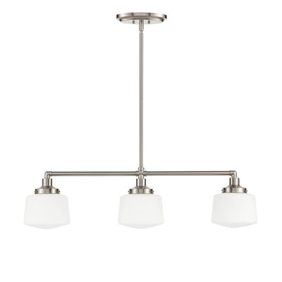 Linea di Liara Scolare Modern Linear Chandeliers for Dining Room Light Fixtures Over Table Brushed Nickel Pendant Lights Kitchen Island Lighting 3-Light Kitchen Lights Ceiling Hanging, UL Listed
