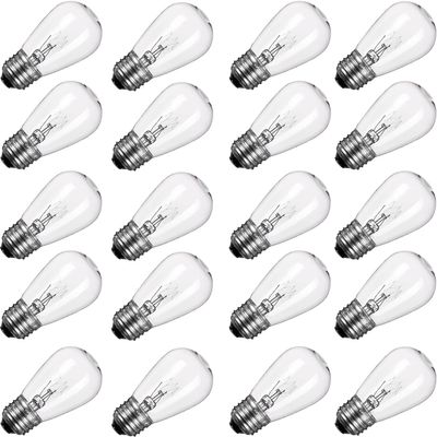 Minetom S14 Incandescent Edison Light Bulbs, 20 Pack 11W, Warm White