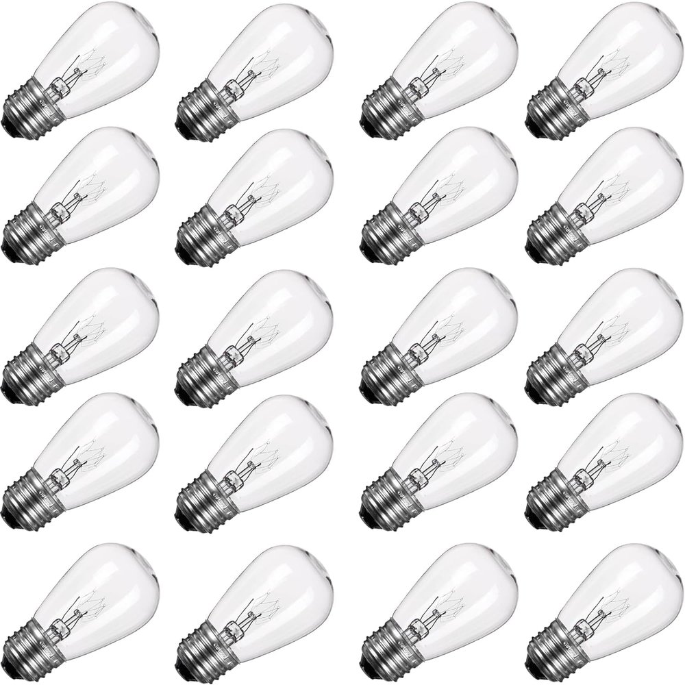 Minetom S14 Incandescent Edison Light Bulbs, 20 Pack 11W, Warm White
