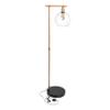 Creative Co-Op Metal Floor Lamp with Glass Globe Shade, Antique Brass and Wood view 4