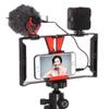 FocusFoto Smartphone Video Rig Camera Cage Mount Holder Stabilizer Handle Grip with BOYA BY-MM1 Shotgun Microphone Mic + 49 LED Light Kit for Mobile Phone iPhone Filmmaking Professional Videomaker view 1