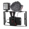 FocusFoto Smartphone Video Rig Camera Cage Mount Holder Stabilizer Handle Grip with BOYA BY-MM1 Shotgun Microphone Mic + 49 LED Light Kit for Mobile Phone iPhone Filmmaking Professional Videomaker view 3