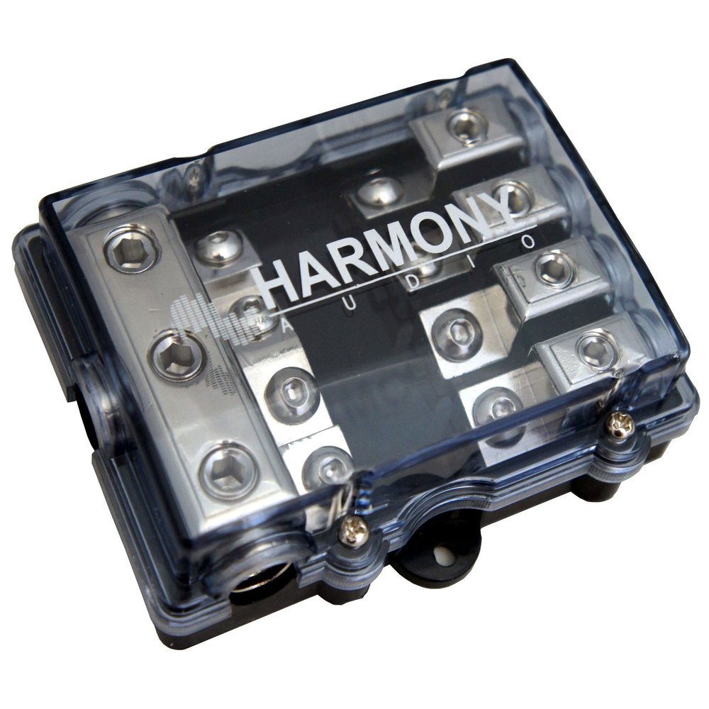 4-Way Mini ANL MIDI Fused Distribution Block 4 to 8 Gauge Harmony Audio