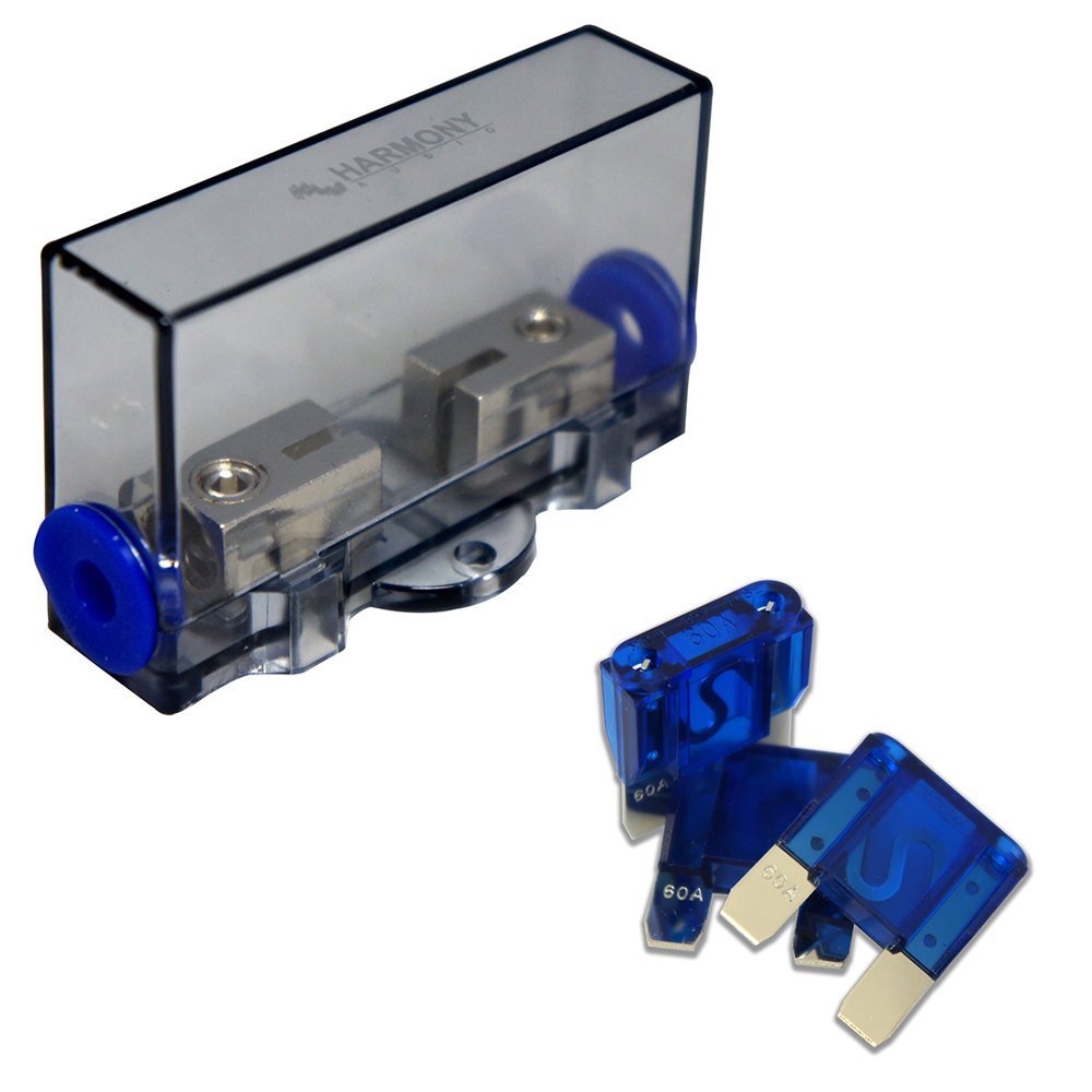 Maxi Fuse Holder with 60 Amp Fuses Car Boat Marine Stereo Harmony Audio