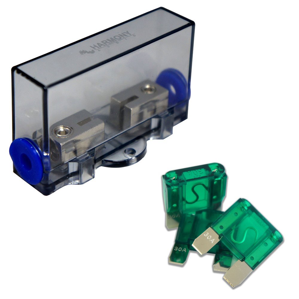 Maxi Fuse Holder Inline with 30 Amp Fuses Car Marine Stereo Harmony Audio