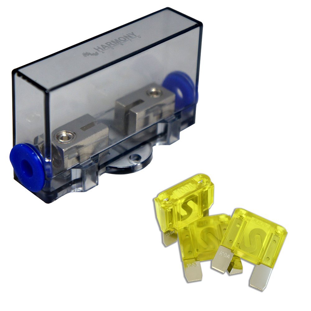 Maxi Fuse Holder with 100 Amp Fuses - Car Audio Boat Marine - Harmony Audio