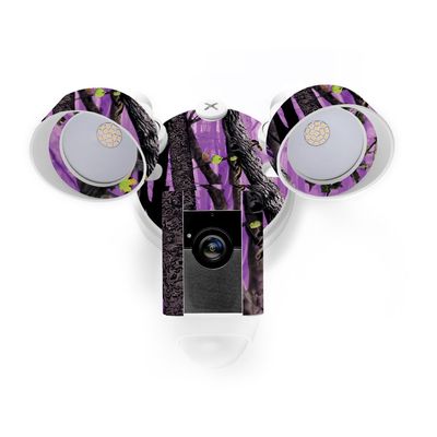 MightySkins Skin Compatible with Ring Floodlight Cam - Purple Tree Camo | Protective, Durable, and Unique Vinyl Decal wrap Cover | Easy to Apply, Remove, and Change Styles | Made in The USA