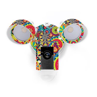 MightySkins Skin Compatible with Ring Floodlight Cam - Flower Wheels | Protective, Durable, and Unique Vinyl Decal wrap Cover | Easy to Apply, Remove, and Change Styles | Made in The USA