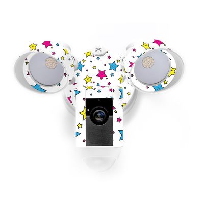 MightySkins Skin Compatible with Ring Floodlight Cam - Smiley Stars | Protective, Durable, and Unique Vinyl Decal wrap Cover | Easy to Apply, Remove, and Change Styles | Made in The USA