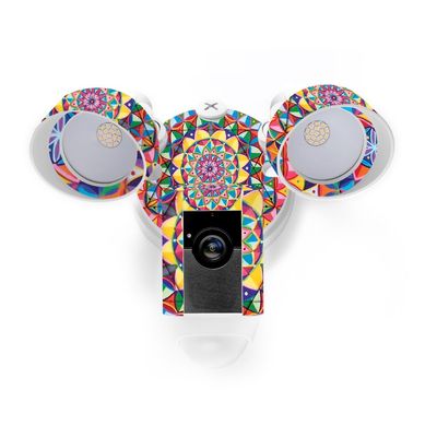 MightySkins Skin Compatible with Ring Floodlight Cam - Rainbow Kaleidoscope | Protective, Durable, and Unique Vinyl Decal wrap Cover | Easy to Apply, Remove, and Change Styles | Made in The USA