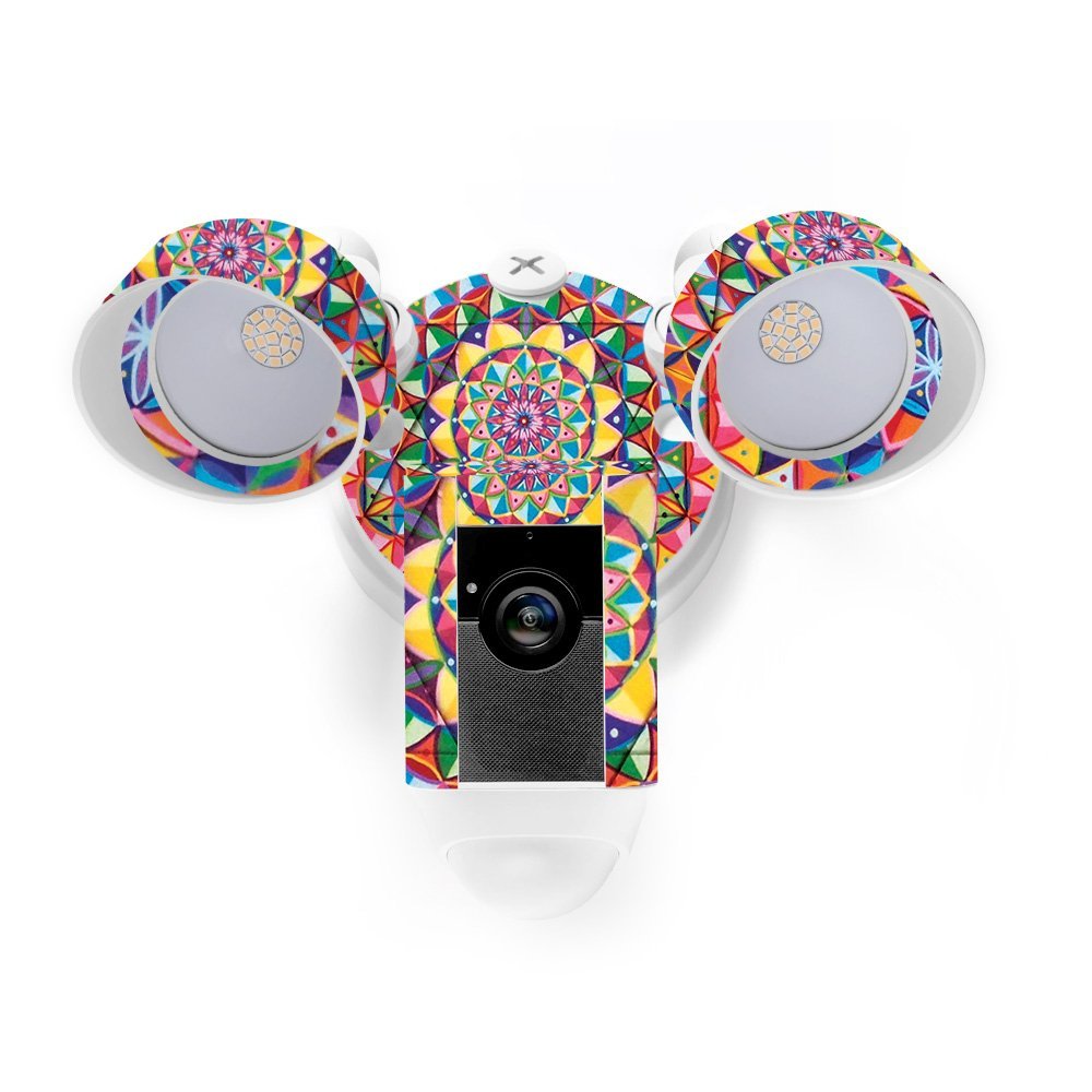 MightySkins Skin Compatible with Ring Floodlight Cam - Rainbow Kaleidoscope | Protective, Durable, and Unique Vinyl Decal wrap Cover | Easy to Apply, Remove, and Change Styles | Made in The USA