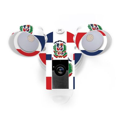 MightySkins Skin Compatible with Ring Floodlight Cam - Dominican Flag | Protective, Durable, and Unique Vinyl Decal wrap Cover | Easy to Apply, Remove, and Change Styles | Made in The USA