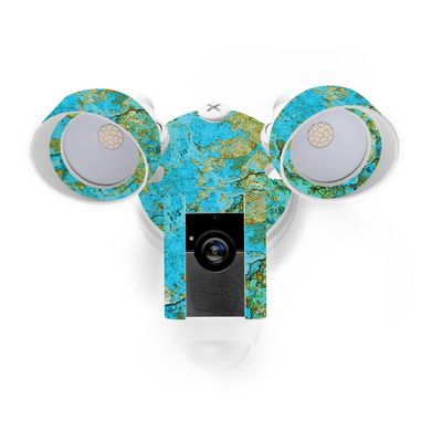 MightySkins Skin Compatible with Ring Floodlight Cam - Teal Marble | Protective, Durable, and Unique Vinyl Decal wrap Cover | Easy to Apply, Remove, and Change Styles | Made in The USA