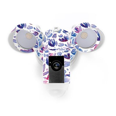 MightySkins Skin Compatible with Ring Floodlight Cam - Blue Petals | Protective, Durable, and Unique Vinyl Decal wrap Cover | Easy to Apply, Remove, and Change Styles | Made in The USA