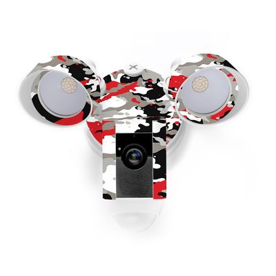 MightySkins Skin Compatible with Ring Floodlight Cam - Red Camo | Protective, Durable, and Unique Vinyl Decal wrap Cover | Easy to Apply, Remove, and Change Styles | Made in The USA