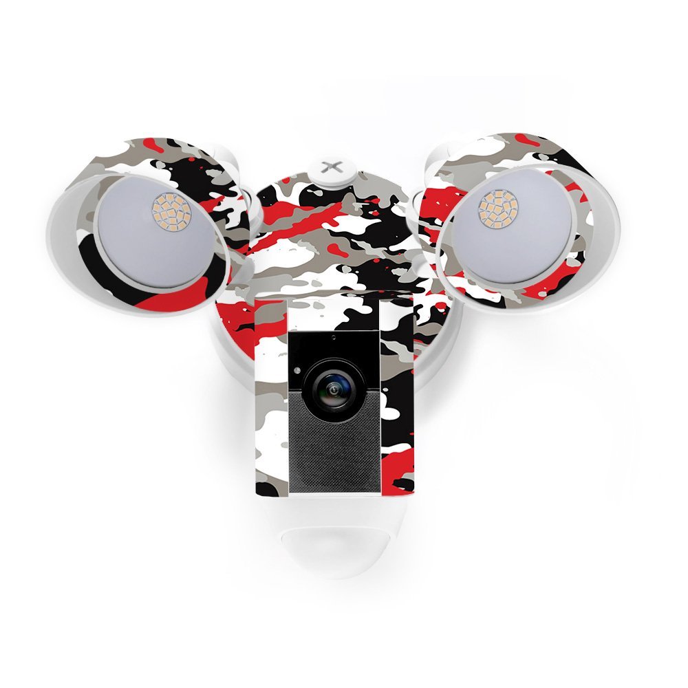 MightySkins Skin Compatible with Ring Floodlight Cam - Red Camo | Protective, Durable, and Unique Vinyl Decal wrap Cover | Easy to Apply, Remove, and Change Styles | Made in The USA