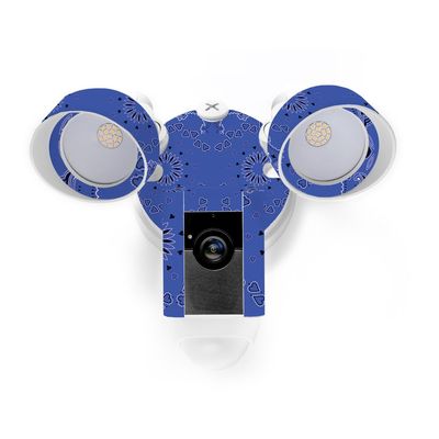 MightySkins Skin Compatible with Ring Floodlight Cam - Blue Bandana | Protective, Durable, and Unique Vinyl Decal wrap Cover | Easy to Apply, Remove, and Change Styles | Made in The USA