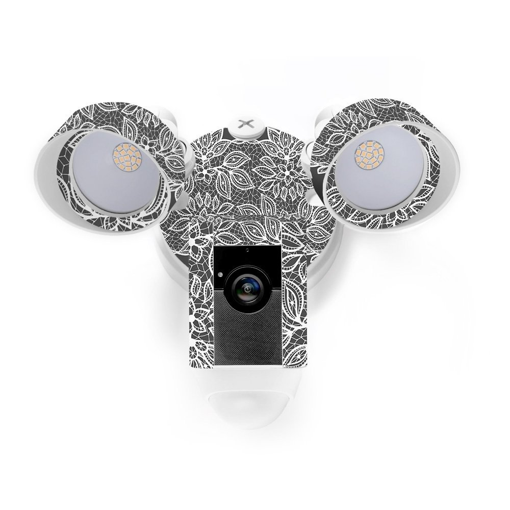 MightySkins Skin Compatible with Ring Floodlight Cam - Floral Lace | Protective, Durable, and Unique Vinyl Decal wrap Cover | Easy to Apply, Remove, and Change Styles | Made in The USA