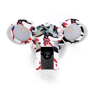 MightySkins Skin Compatible with Ring Floodlight Cam - Graffiti Mash Up | Protective, Durable, and Unique Vinyl Decal wrap Cover | Easy to Apply, Remove, and Change Styles | Made in The USA