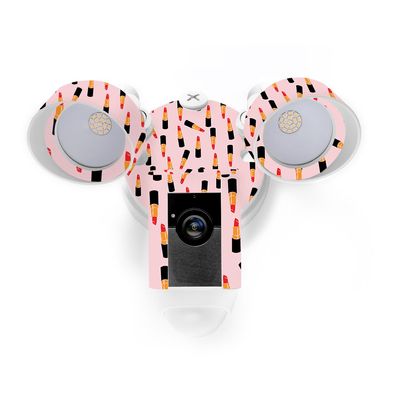 MightySkins Skin Compatible with Ring Floodlight Cam - Lipstick Pattern | Protective, Durable, and Unique Vinyl Decal wrap Cover | Easy to Apply, Remove, and Change Styles | Made in The USA