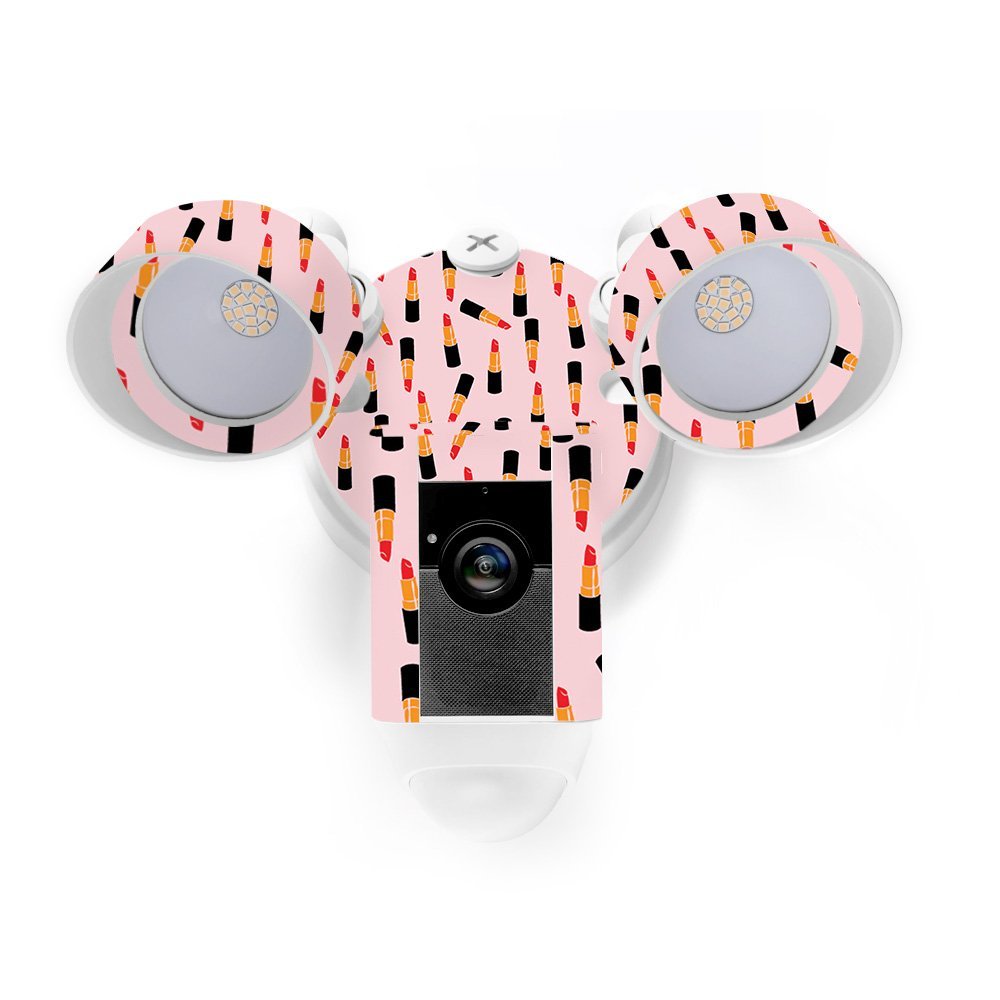 MightySkins Skin Compatible with Ring Floodlight Cam - Lipstick Pattern | Protective, Durable, and Unique Vinyl Decal wrap Cover | Easy to Apply, Remove, and Change Styles | Made in The USA