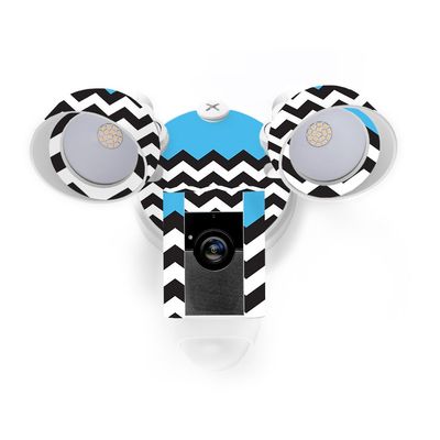 MightySkins Skin Compatible with Ring Floodlight Cam - Baby Blue Chevron | Protective, Durable, and Unique Vinyl Decal wrap Cover | Easy to Apply, Remove, and Change Styles | Made in The USA