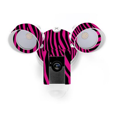 MightySkins Skin Compatible with Ring Floodlight Cam - Pink Zebra | Protective, Durable, and Unique Vinyl Decal wrap Cover | Easy to Apply, Remove, and Change Styles | Made in The USA