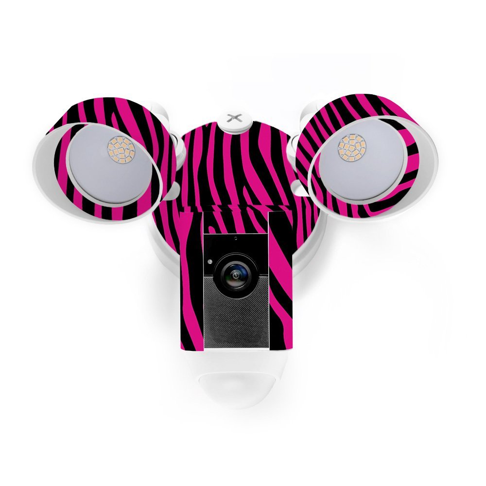 MightySkins Skin Compatible with Ring Floodlight Cam - Pink Zebra | Protective, Durable, and Unique Vinyl Decal wrap Cover | Easy to Apply, Remove, and Change Styles | Made in The USA