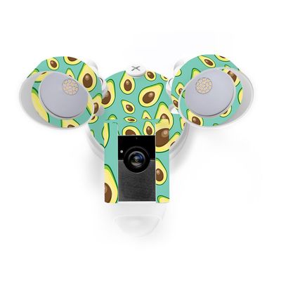 MightySkins Skin Compatible with Ring Floodlight Cam - Seafoam Avocados | Protective, Durable, and Unique Vinyl Decal wrap Cover | Easy to Apply, Remove, and Change Styles | Made in The USA