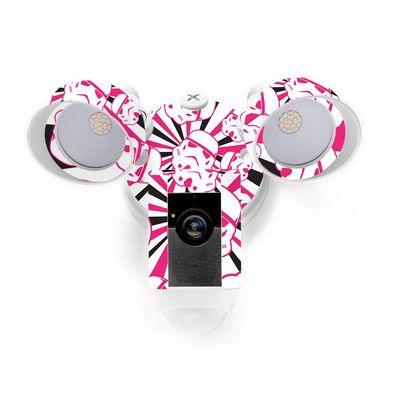 MightySkins Skin Compatible with Ring Floodlight Cam - Pink Trooper Storm | Protective, Durable, and Unique Vinyl Decal wrap Cover | Easy to Apply, Remove, and Change Styles | Made in The USA