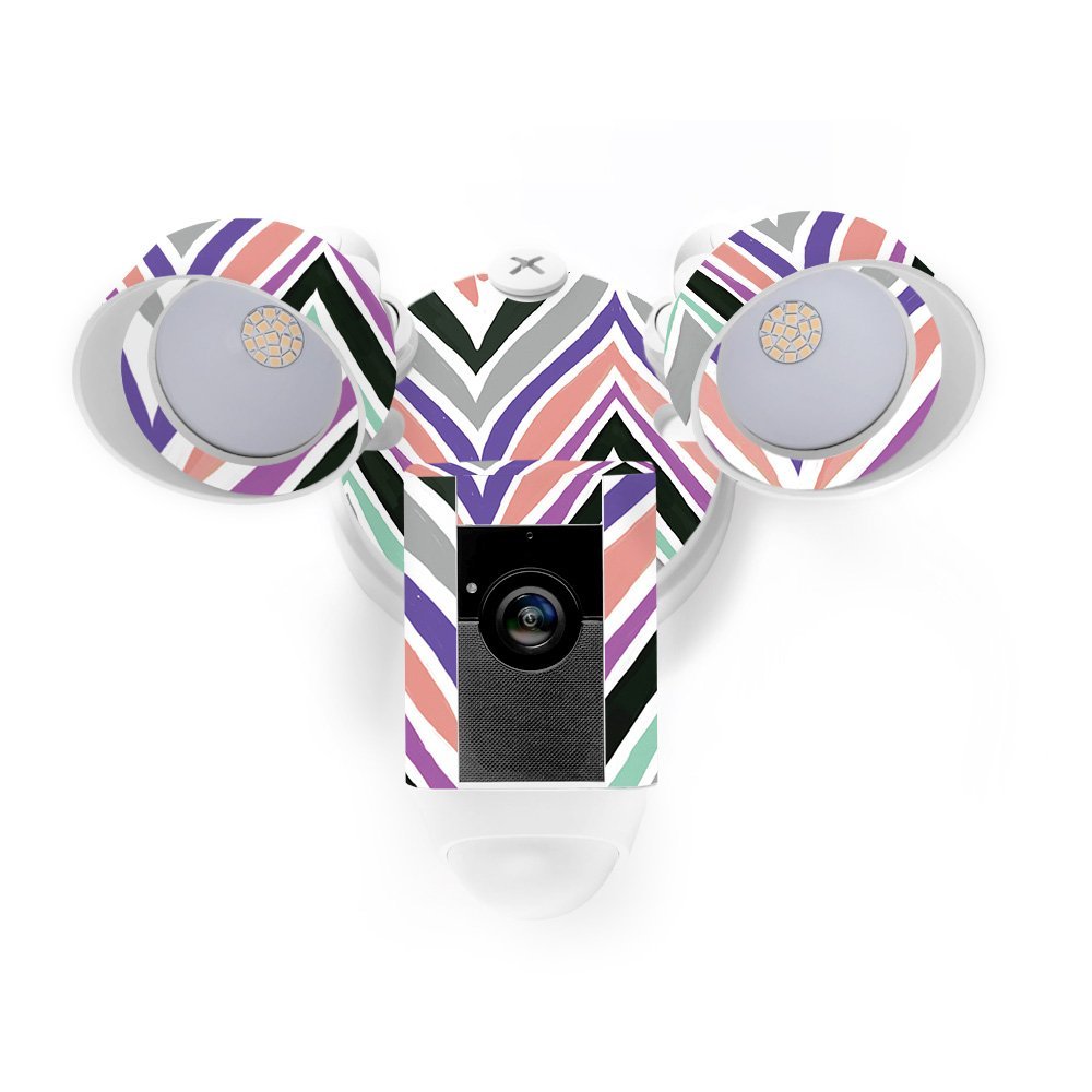 MightySkins Skin Compatible with Ring Floodlight Cam - Colorful Chevron | Protective, Durable, and Unique Vinyl Decal wrap Cover | Easy to Apply, Remove, and Change Styles | Made in The USA
