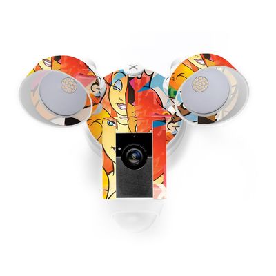 MightySkins Skin Compatible with Ring Floodlight Cam - Cartoon Smiles | Protective, Durable, and Unique Vinyl Decal wrap Cover | Easy to Apply, Remove, and Change Styles | Made in The USA