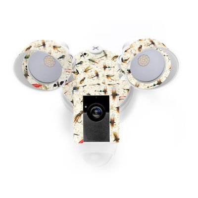 MightySkins Skin Compatible with Ring Floodlight Cam - Fishing Flies | Protective, Durable, and Unique Vinyl Decal wrap Cover | Easy to Apply, Remove, and Change Styles | Made in The USA