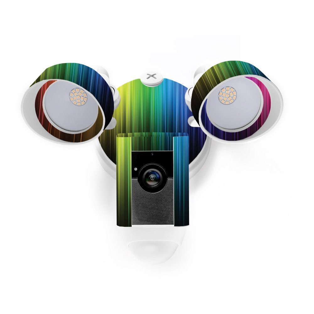 MightySkins Skin Compatible with Ring Floodlight Cam - Rainbow Streaks | Protective, Durable, and Unique Vinyl Decal wrap Cover | Easy to Apply, Remove, and Change Styles | Made in The USA
