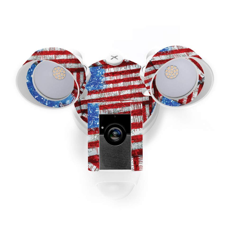 MightySkins Skin Compatible with Ring Floodlight Cam - Flags Drips | Protective, Durable, and Unique Vinyl Decal wrap Cover | Easy to Apply, Remove, and Change Styles | Made in The USA