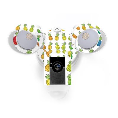 MightySkins Skin Compatible with Ring Floodlight Cam - Rainbow Pineapples | Protective, Durable, and Unique Vinyl Decal wrap Cover | Easy to Apply, Remove, and Change Styles | Made in The USA