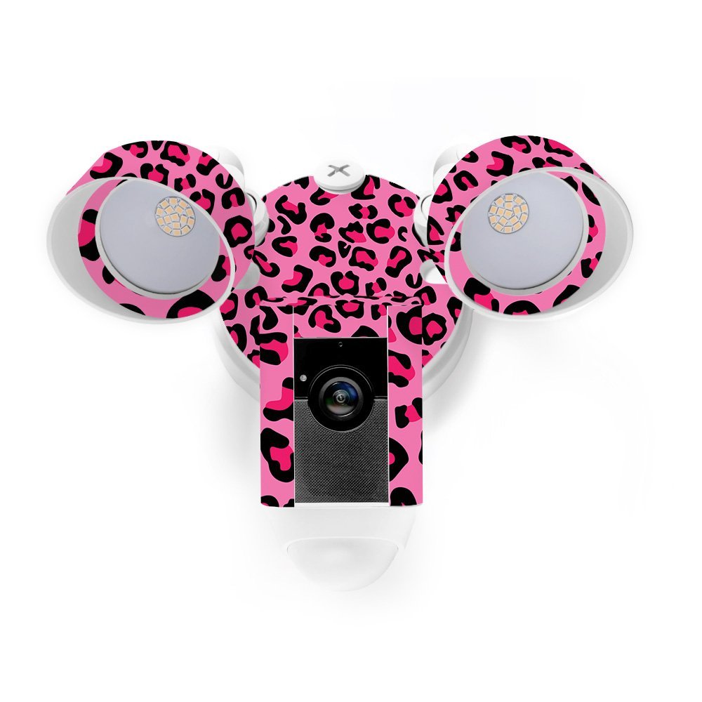 MightySkins Skin Compatible with Ring Floodlight Cam - Pink Leopard | Protective, Durable, and Unique Vinyl Decal wrap Cover | Easy to Apply, Remove, and Change Styles | Made in The USA