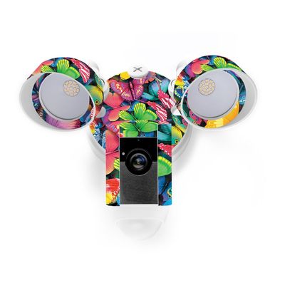 MightySkins Skin Compatible with Ring Floodlight Cam - Butterfly Party | Protective, Durable, and Unique Vinyl Decal wrap Cover | Easy to Apply, Remove, and Change Styles | Made in The USA