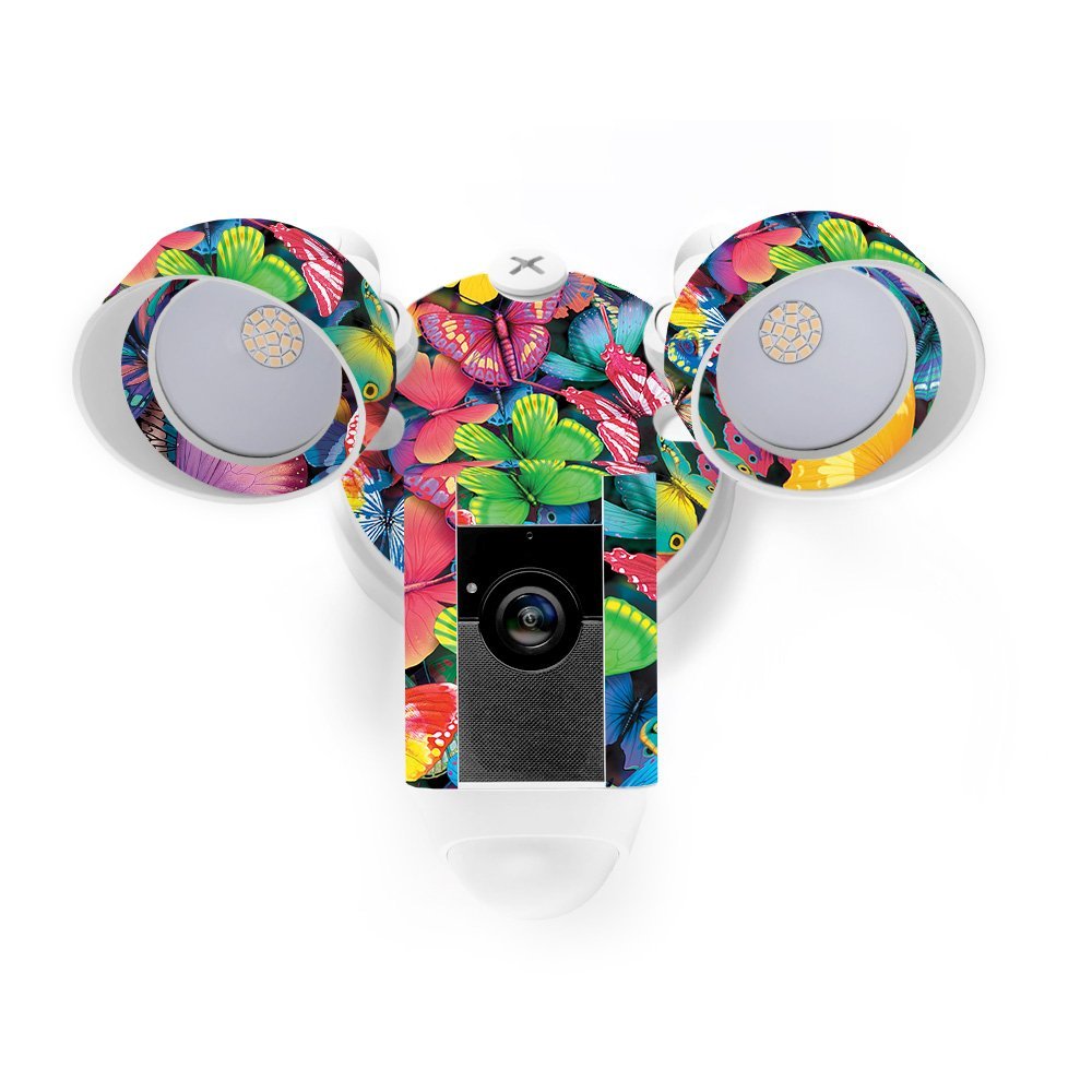 MightySkins Skin Compatible with Ring Floodlight Cam - Butterfly Party | Protective, Durable, and Unique Vinyl Decal wrap Cover | Easy to Apply, Remove, and Change Styles | Made in The USA