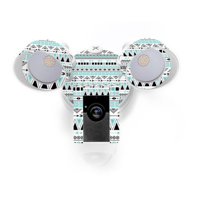 MightySkins Skin Compatible with Ring Floodlight Cam - Turquoise Tribal | Protective, Durable, and Unique Vinyl Decal wrap Cover | Easy to Apply, Remove, and Change Styles | Made in The USA