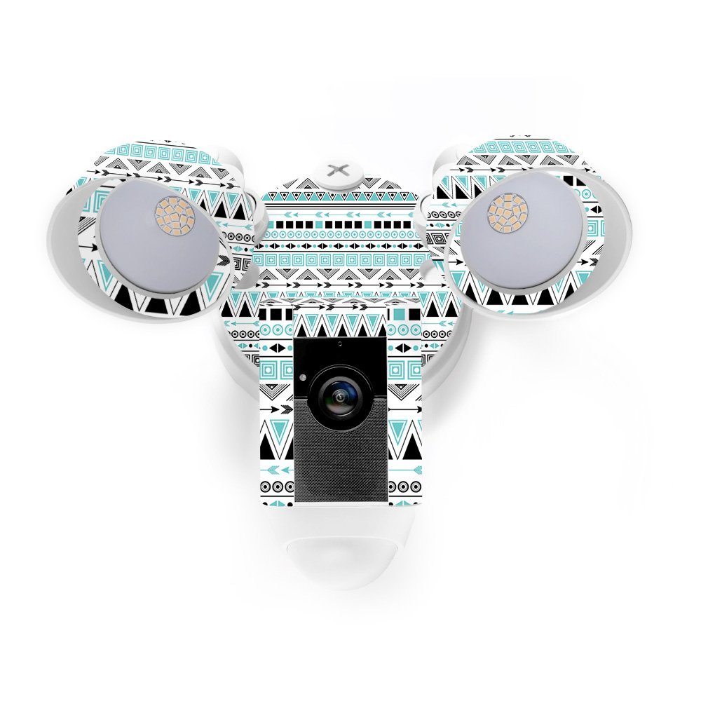 MightySkins Skin Compatible with Ring Floodlight Cam - Turquoise Tribal | Protective, Durable, and Unique Vinyl Decal wrap Cover | Easy to Apply, Remove, and Change Styles | Made in The USA