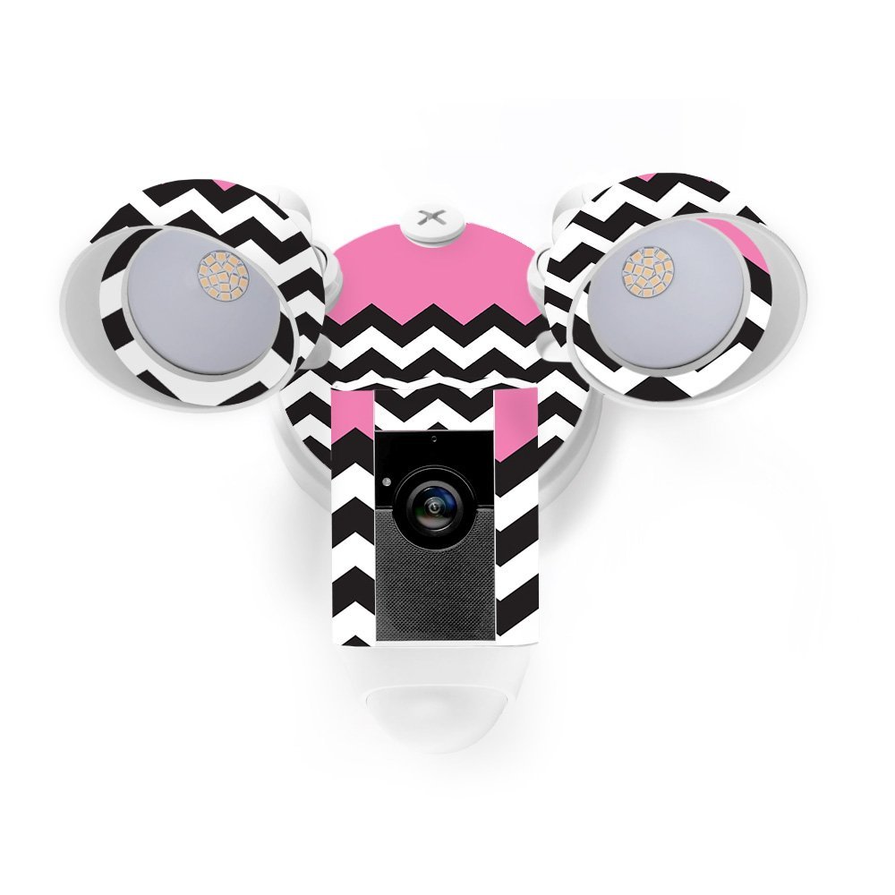 MightySkins Skin Compatible with Ring Floodlight Cam - Pink Chevron | Protective, Durable, and Unique Vinyl Decal wrap Cover | Easy to Apply, Remove, and Change Styles | Made in The USA
